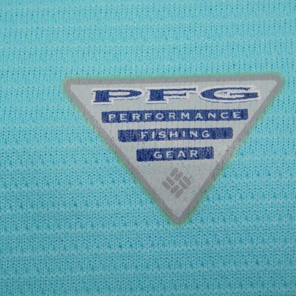 Columbia PFG Omni-Shade Womens M Aqua Blue 1/4 Sleeve Top Shirt - Picture 5 of 10